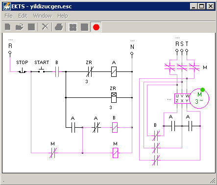 EKTS ekran görüntüsü - yıldız ücgen motor devresi. EKTS indir