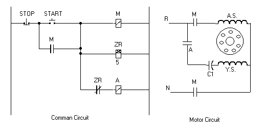 Starter circuit for one phase Asynchronous Motor