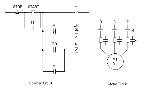 Motor Starter circuit with single resistance