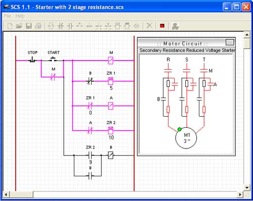 Electromechanical Systems Simulator (ESS) starter circuit with 2 stage resistance.