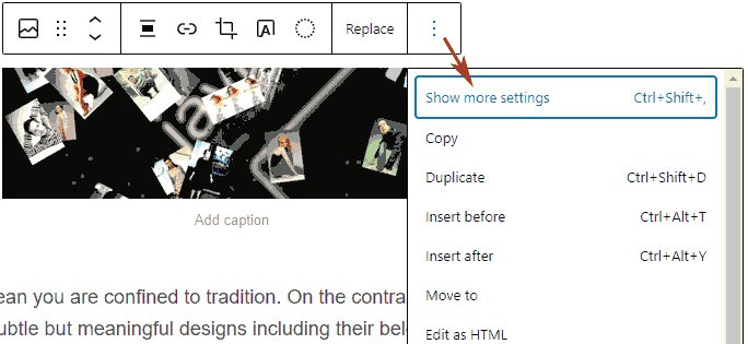image advanced setting for adding alt text