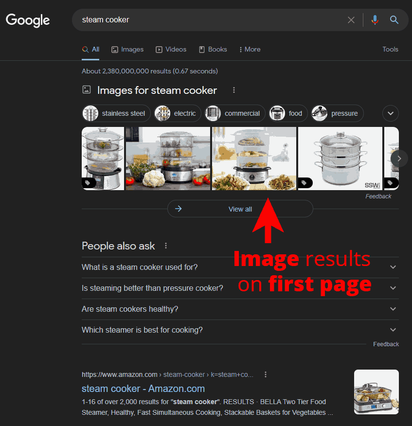 Optimized images can appear on first page for related search