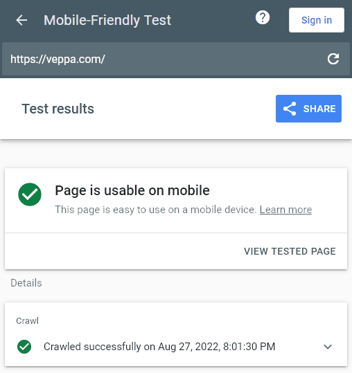 check your any page with Mobile Friendly Test for search engine optimization