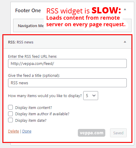 Remove slow widgets like RSS or use them with widget cache.