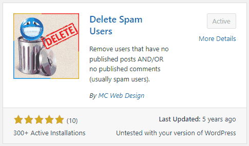 Delete spam users to clean WordPress database.