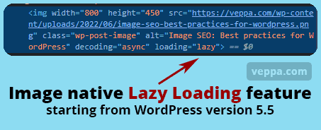Use native lazy loading introduced with WordPress version 5.5. 