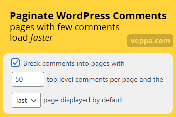 Paginate WordPress comments for faster page generation.