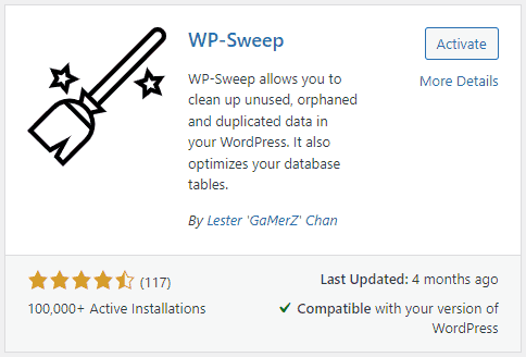 speed up WordPress by cleaning database (DB) with wp-sweep plugin.