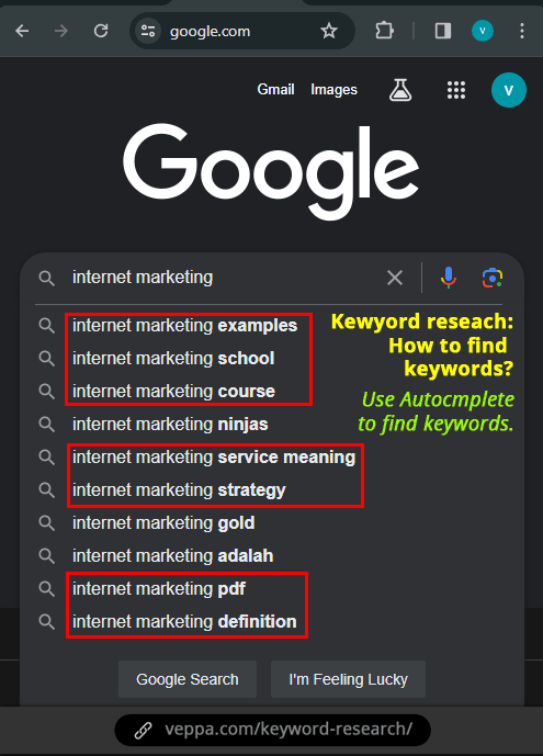 Find more keywords with google autocomplete.