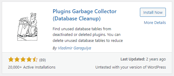 Clean database by detecting and deleting tables left by uninstalled WordPress plugins