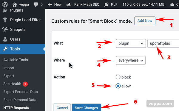 Add Custom Rule to allow WP_HTTP request by plugin in Smart Block optimization mode.