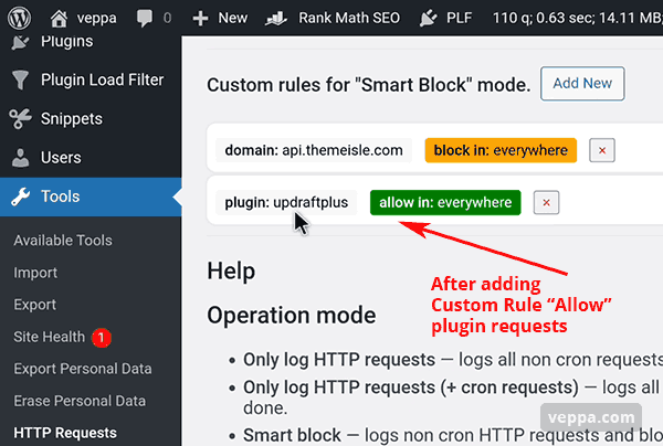 Allow WP_HTTP rule added to HTTP Requests Manager plugin