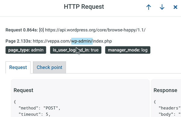 Browse Happy API called when you login to WordPress admin area.