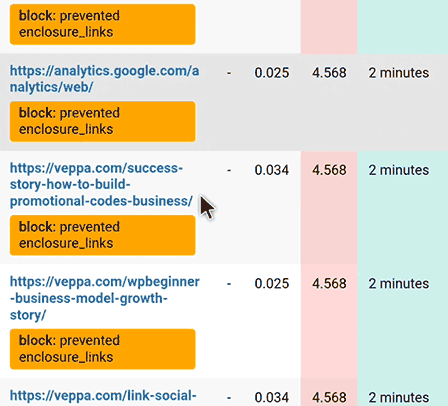 Enclosure Checks are visible in WP_HTTP logs of HTTP Requests Manager Plugin.