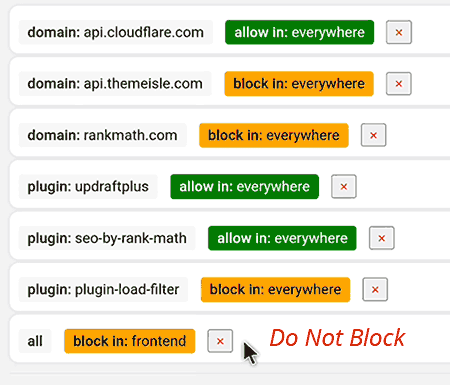 Custom rules to allow/block WP_HTTP API calls by page type in WordPress. 