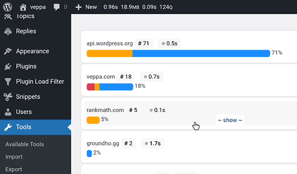 WP_HTTP requests grouped by domain makes it easy to debug external requests in HTTP Requests Manager plugin