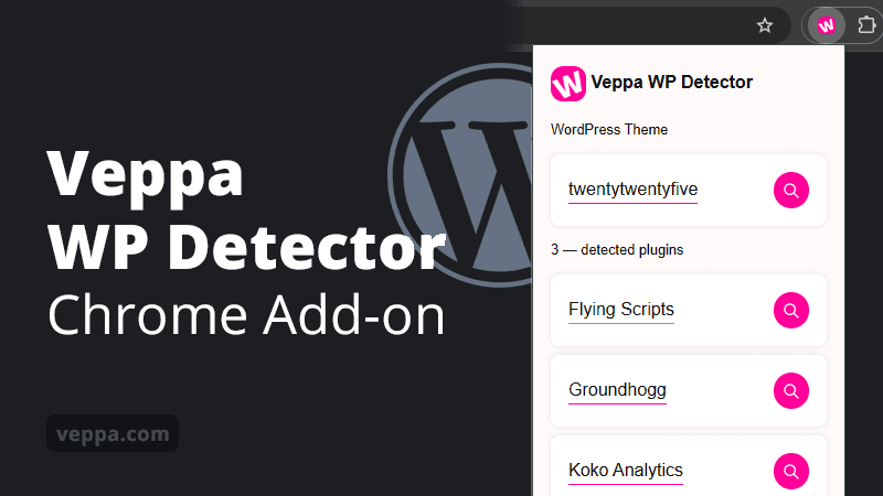 Veppa WP Detector chrome extension